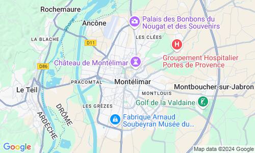 Ausschnitt der Weltkarte zu Montélimar