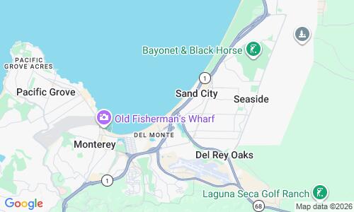 Ausschnitt der Weltkarte zu Monterey State Beach