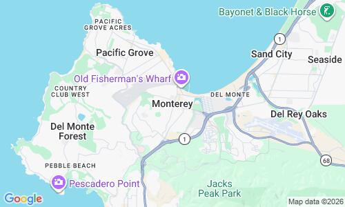 Ausschnitt der Weltkarte zu Monterey Strand