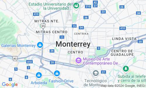 Ausschnitt der Weltkarte zu Monterrey