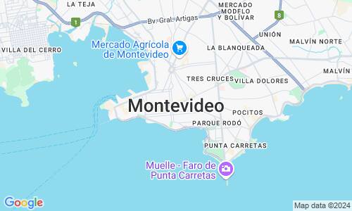 Ausschnitt der Weltkarte zu Montevideo