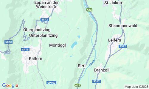 Ausschnit der Weltkarte zu Montiggler See