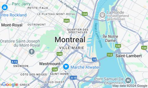 Ausschnit der Weltkarte zu Montreal