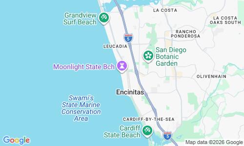 Ausschnitt der Weltkarte zu Moonlight Beach (Encinitas)
