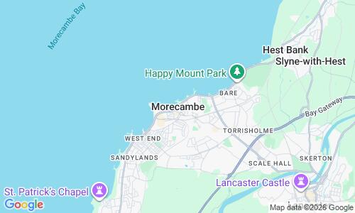 Ausschnitt der Weltkarte zu Morecambe Beach
