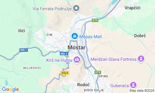Ausschnitt der Weltkarte zu Mostar
