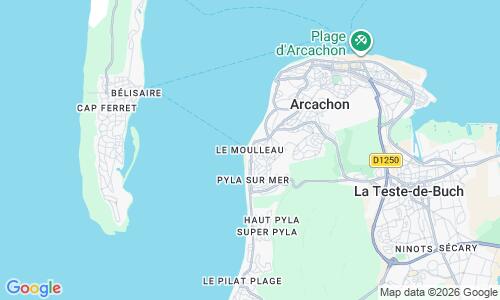 Ausschnitt der Weltkarte zu Moulleau Strand