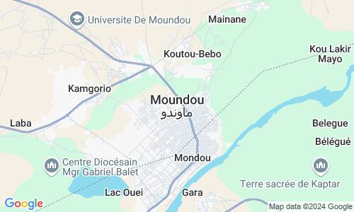 Ausschnitt der Weltkarte zu Moundou