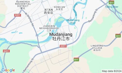 Ausschnitt der Weltkarte zu Mudanjiang