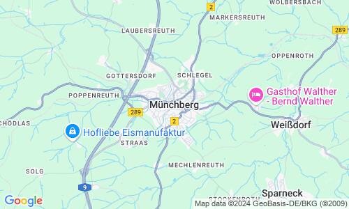 Ausschnitt der Weltkarte zu Münchberg