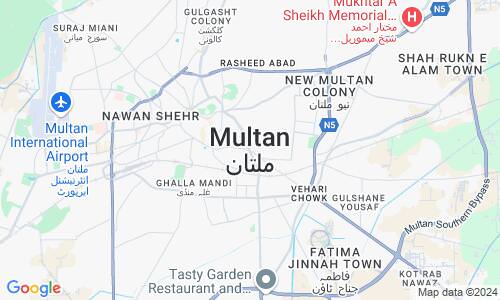 Ausschnitt der Weltkarte zu Multan