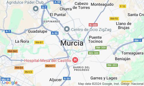 Ausschnit der Weltkarte zu Murcia