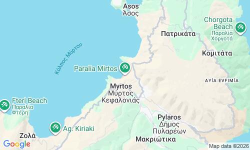 Ausschnitt der Weltkarte zu Myrtos Beach