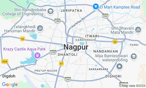 Ausschnitt der Weltkarte zu Nagpur