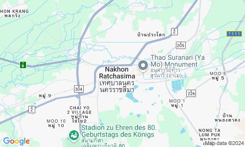 Ausschnitt der Weltkarte zu Nakhon Ratchasima