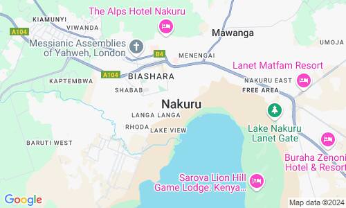 Ausschnitt der Weltkarte zu Nakuru