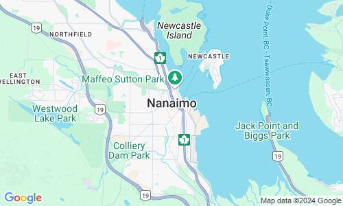 Ausschnitt der Weltkarte zu Nanaimo