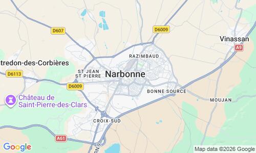 Ausschnitt der Weltkarte zu Narbonne-Plage