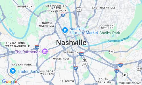 Ausschnitt der Weltkarte zu Nashville
