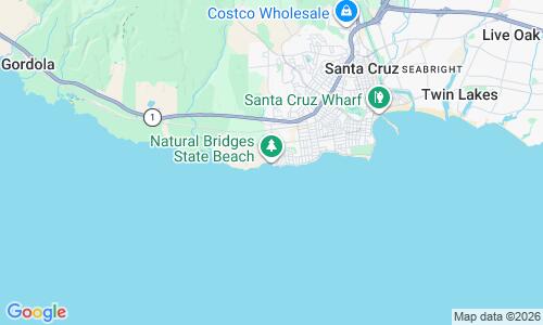 Ausschnitt der Weltkarte zu Natural Bridges State Beach