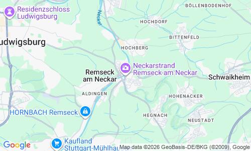Ausschnitt der Weltkarte zu Neckarstrand Cannstatt