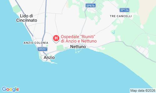 Ausschnitt der Weltkarte zu Nettuno Strand