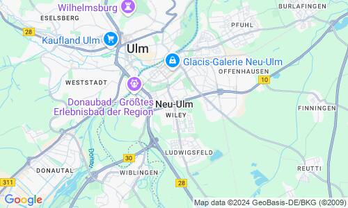Ausschnitt der Weltkarte zu Neu-Ulm