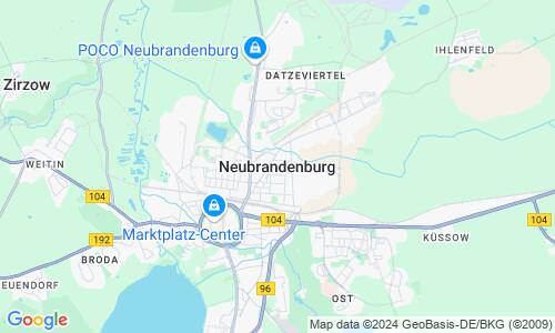 Ausschnitt der Weltkarte zu Neubrandenburg