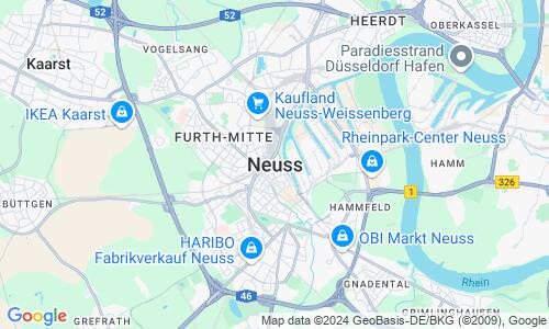 Ausschnitt der Weltkarte zu Neuss