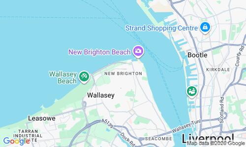 Ausschnitt der Weltkarte zu New Brighton Strand