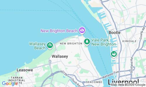 Ausschnitt der Weltkarte zu New Brighton Strand