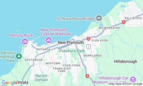 Ausschnitt der Weltkarte zu New Plymouth
