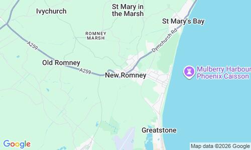 Ausschnitt der Weltkarte zu New Romney Beach