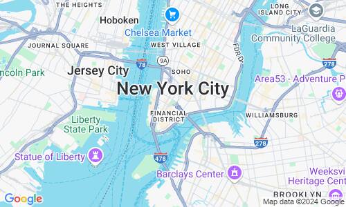 Ausschnit der Weltkarte zu New York City
