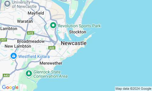 Ausschnitt der Weltkarte zu Newcastle