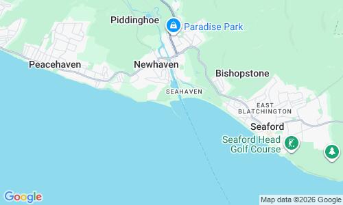 Ausschnitt der Weltkarte zu Newhaven Beach