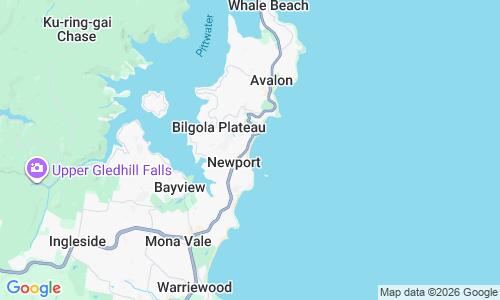 Ausschnitt der Weltkarte zu Newport Beach