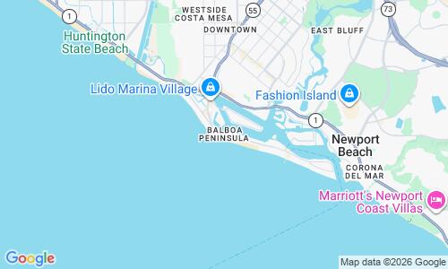 Ausschnitt der Weltkarte zu Newport Beach - Balboa Peninsula