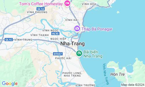 Ausschnit der Weltkarte zu Nha Trang