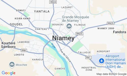 Ausschnitt der Weltkarte zu Niamey