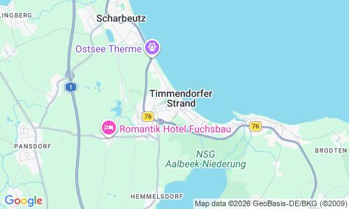 Ausschnitt der Weltkarte zu Niendorfer Strand