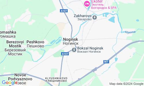 Ausschnitt der Weltkarte zu Noginsk