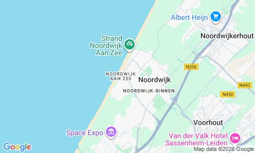 Ausschnitt der Weltkarte zu Noordwijk aan Zee