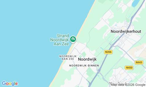 Ausschnitt der Weltkarte zu Noordwijk aan Zee Strand