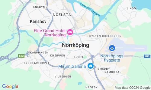 Ausschnitt der Weltkarte zu Norrköping