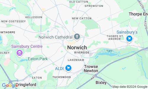 Ausschnitt der Weltkarte zu Norwich