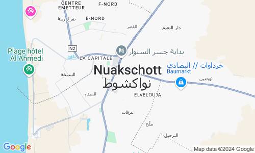Ausschnitt der Weltkarte zu Nouakchott