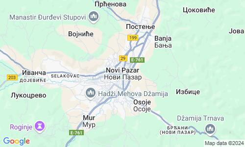 Ausschnitt der Weltkarte zu Novi Pazar