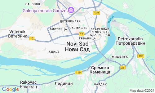 Ausschnitt der Weltkarte zu Novi Sad