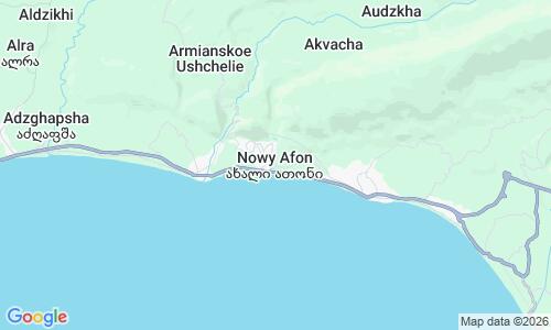 Ausschnitt der Weltkarte zu Novy Afon Strand
